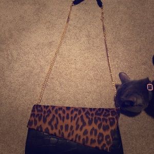 NWT leopard print alligator purse/clutch/crossbody
